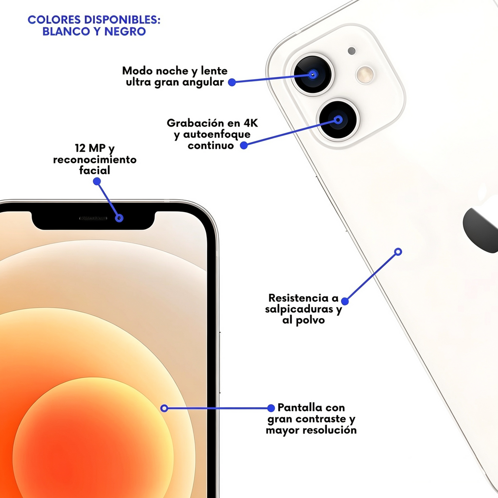iPhone 12 64GB (Reacondicionado Certificado - Grado B)